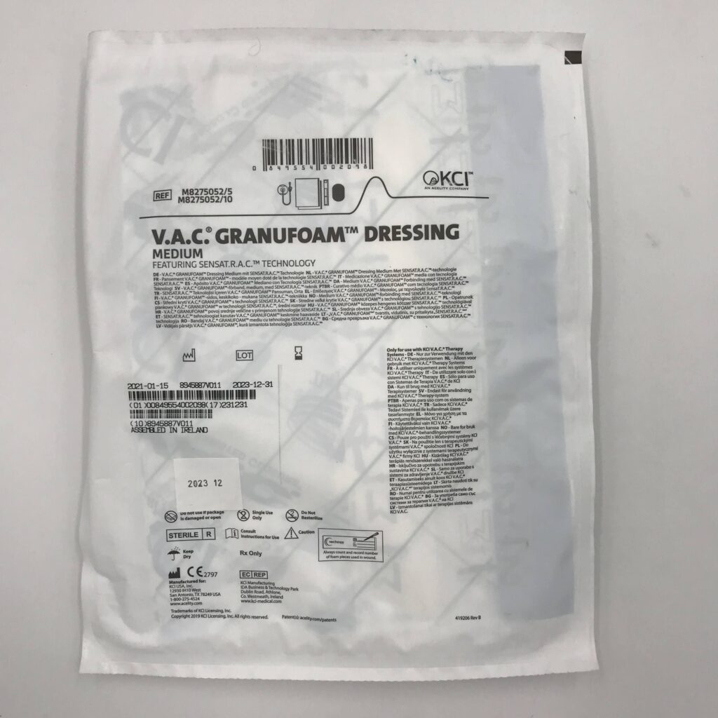 KCI M8275052/5 V.A.C. Granufoam Dressing, Medium GB TECH USA