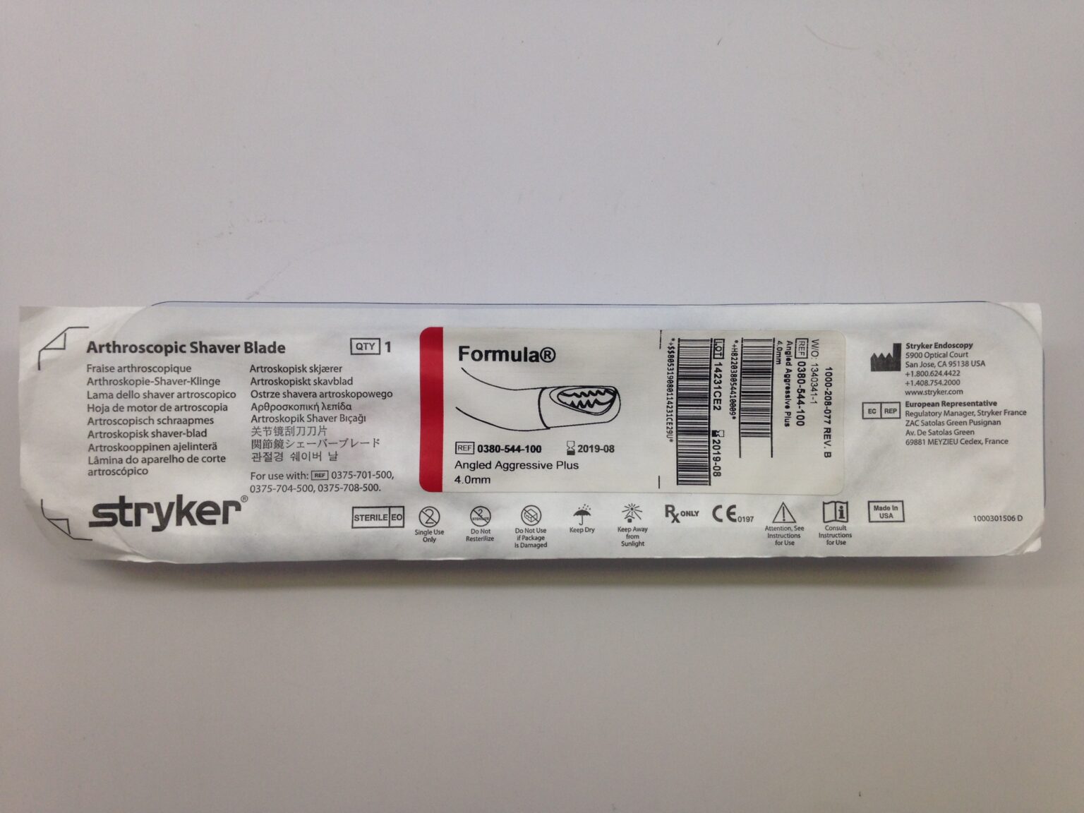 STRYKER 0380544100 Formula Angled Aggressive Plus Arthroscopic Shaver