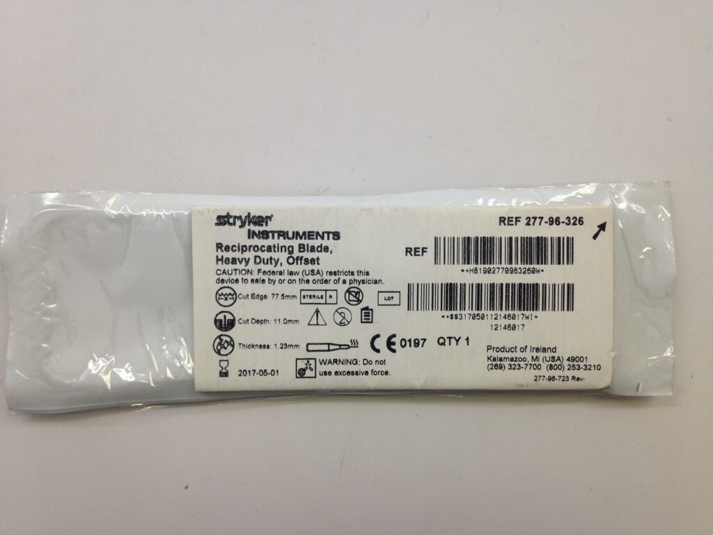 STRYKER 27796326 Reciprocating Blade, Heavy Duty, Offset (X) GB