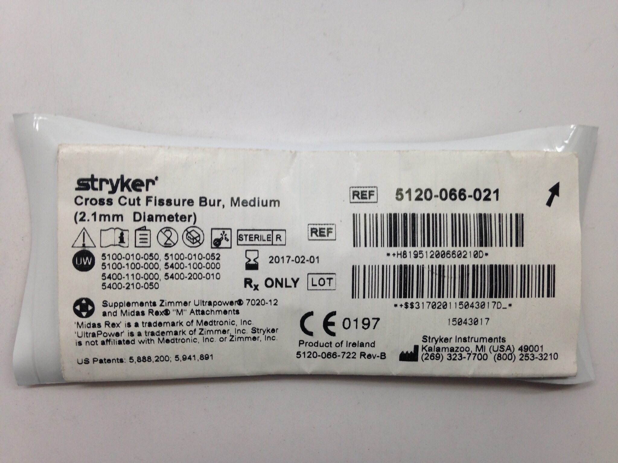 STRYKER 5120-71-59 D-59 Tapered Router, 1.7mm x 25.0mm (X) – GB TECH USA