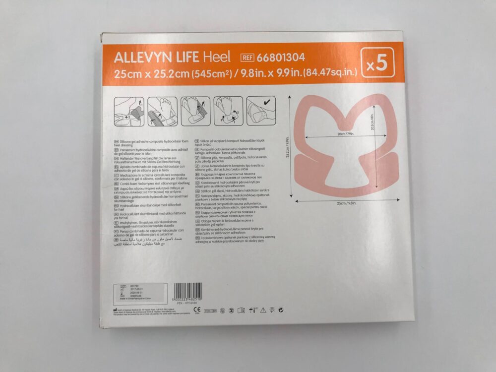 SMITH AND NEPHEW 66801304 Allevyn Life Heel, Silicone Gel Adhesive