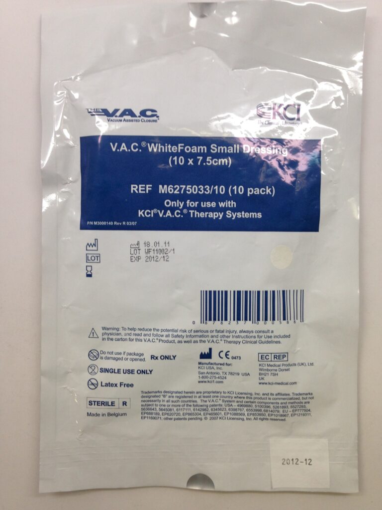 KCI M6275033/10 V.A.C. WhiteFoam Small Dressing, 10 x 7.5cm (X) GB