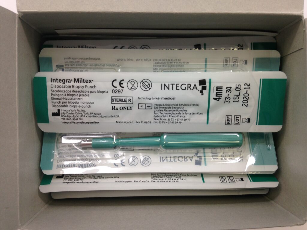INTEGRA 3334 Miltex Disposable Biopsy Punch, 4mm (48/Box) (X) GB