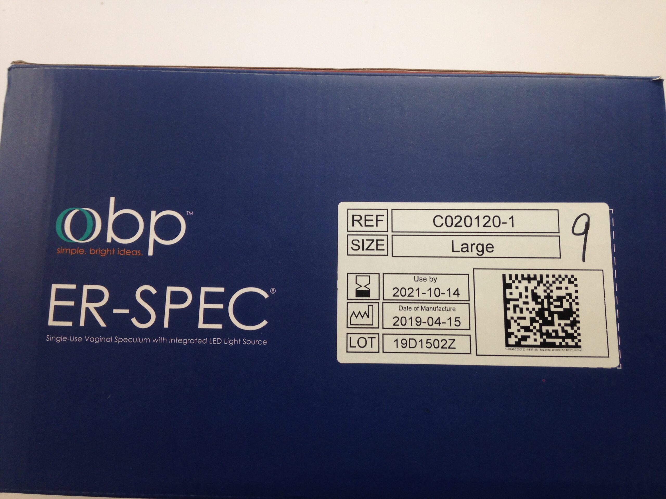 OBP MEDICAL C0201201 ER SPEC Single Use Vaginal Speculum With