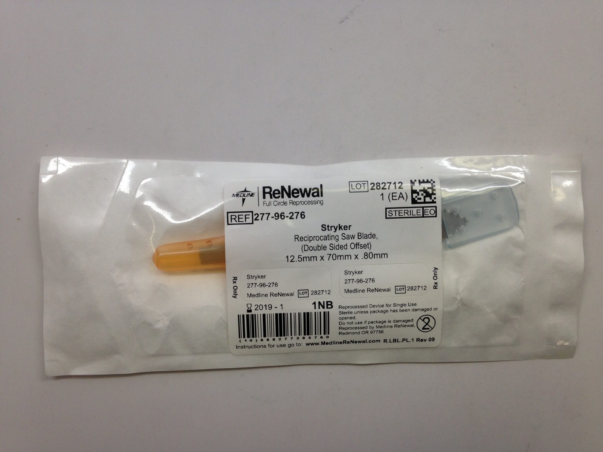 STRYKER 27796276 Reciprocating Saw Blade, (Double Sided Offset), 12