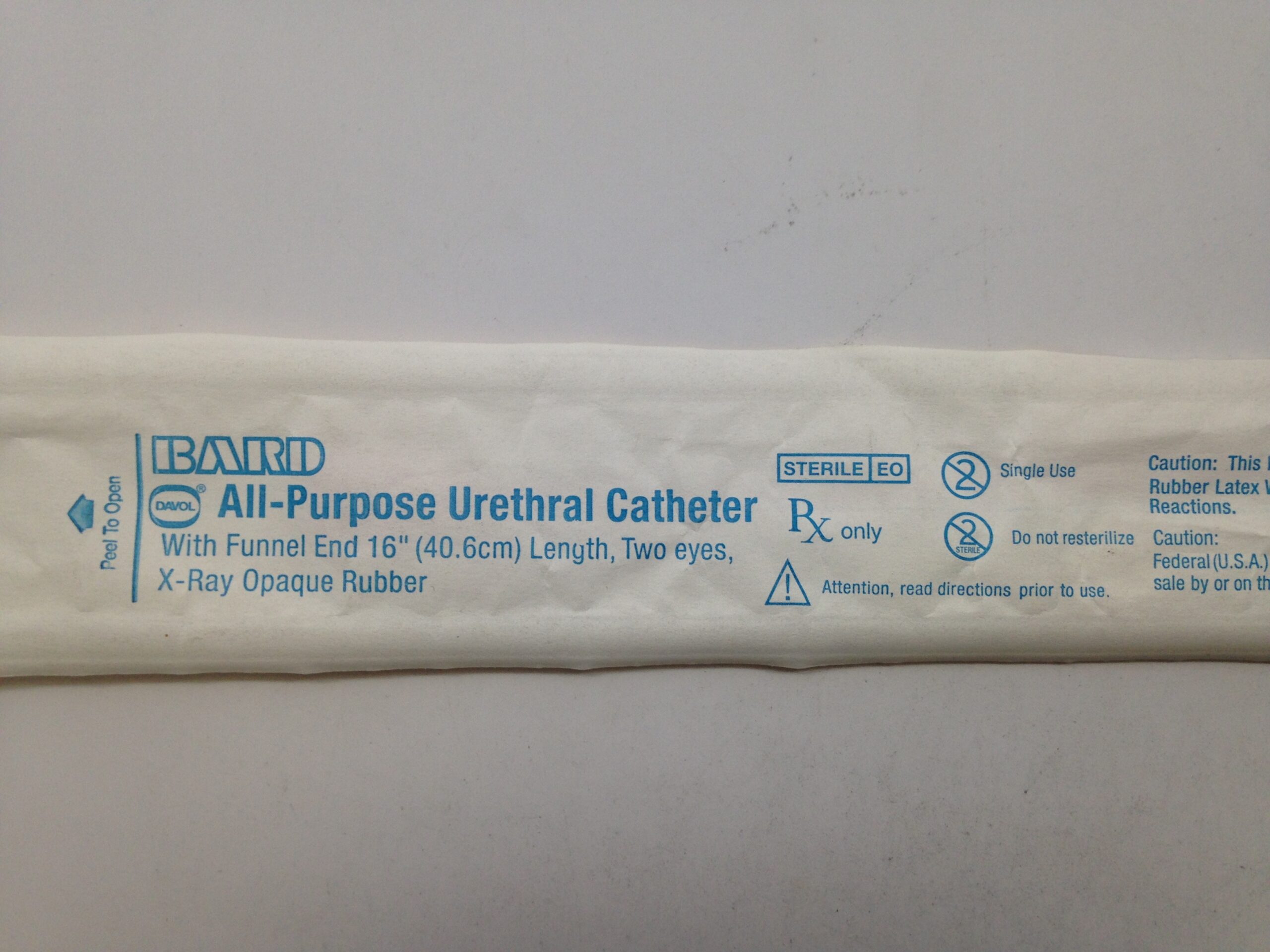 BARD 0094100 AllPurpose Urethral Catheter With Funnel End 16″ Length