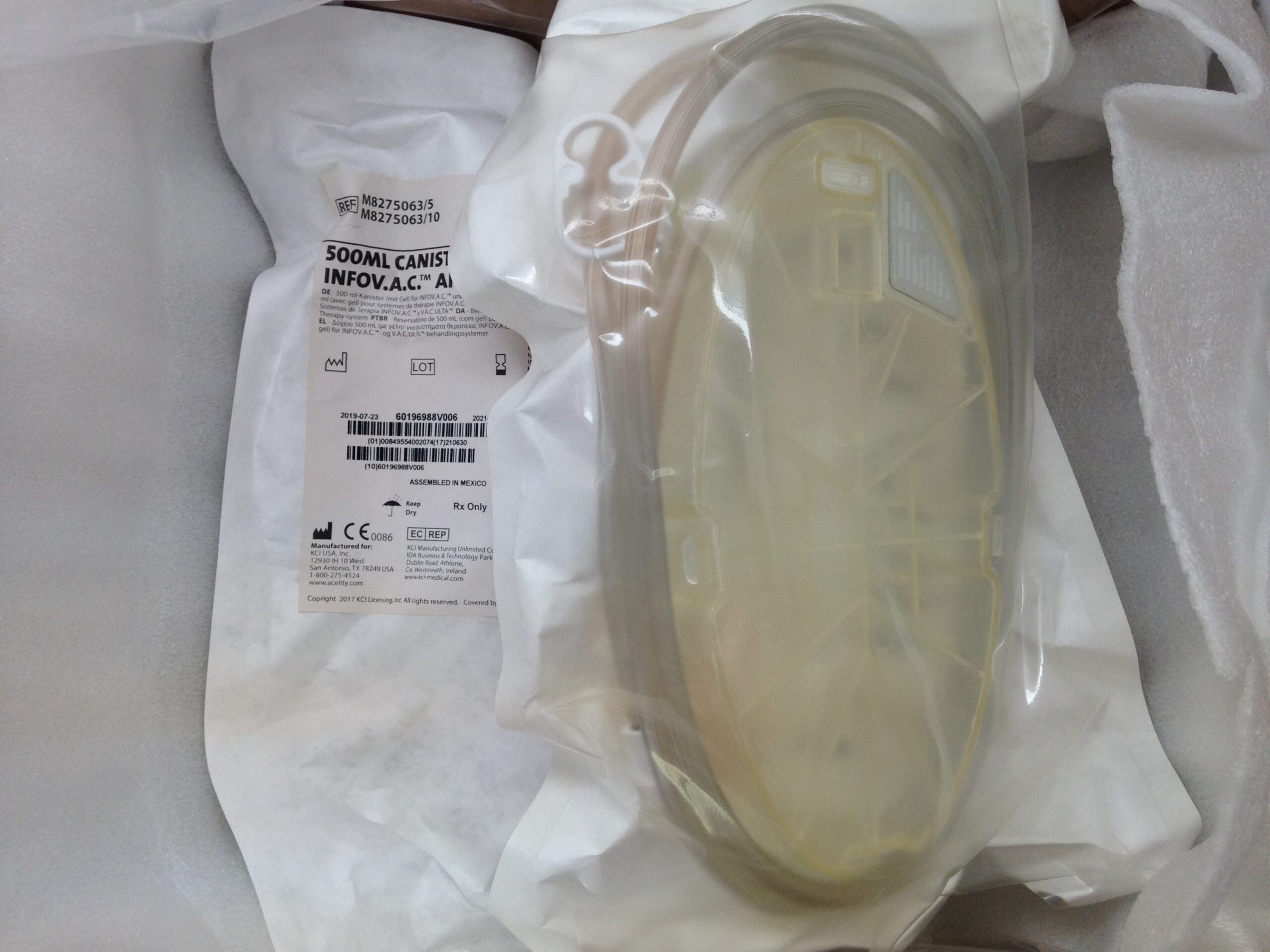 KCI M8275062/5 500mL Canister (With Gel) And V.A.C.Ulta Therapy Systems