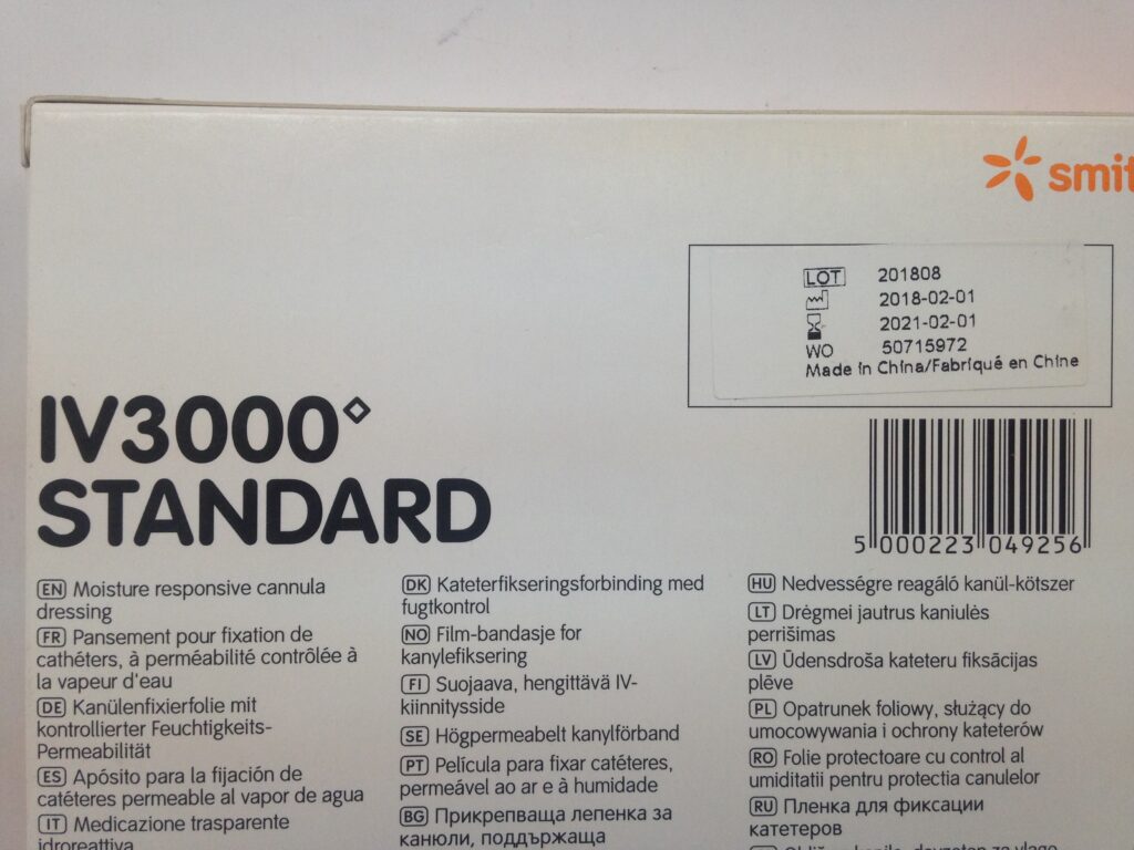 SMITH & NEPHEW 4925 IV3000 Standard Moisture Responsive Cannula Dressing, 10cm x 14cm (10/Box
