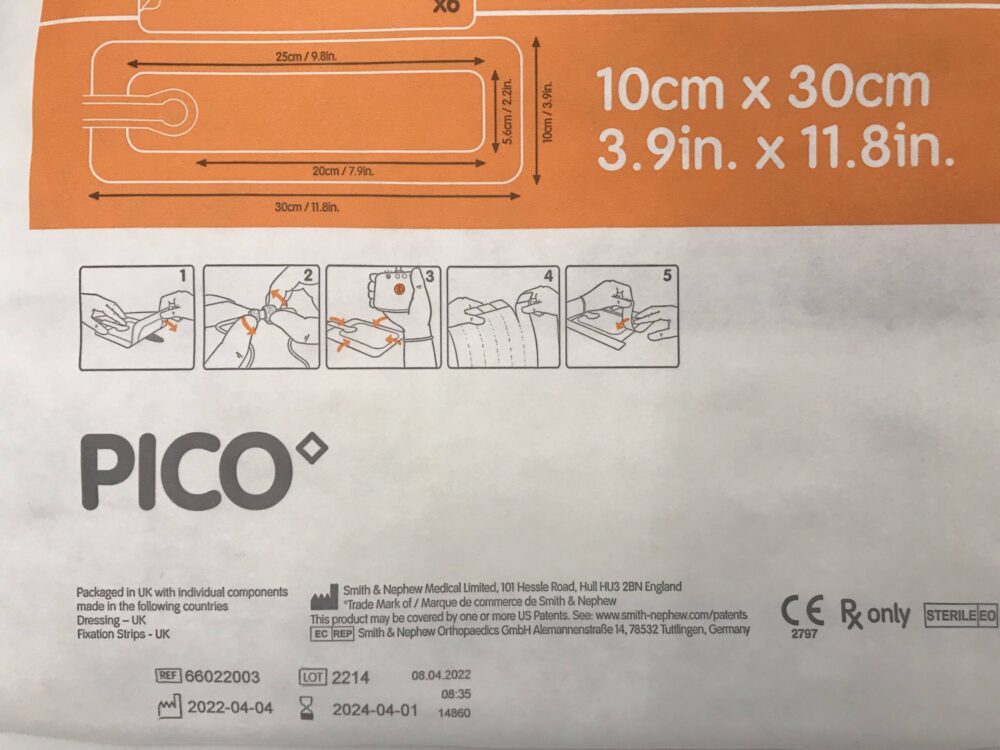 SMITH AND NEPHEW 66022003 PICO Wound Dressing Therapy System, 10cm x