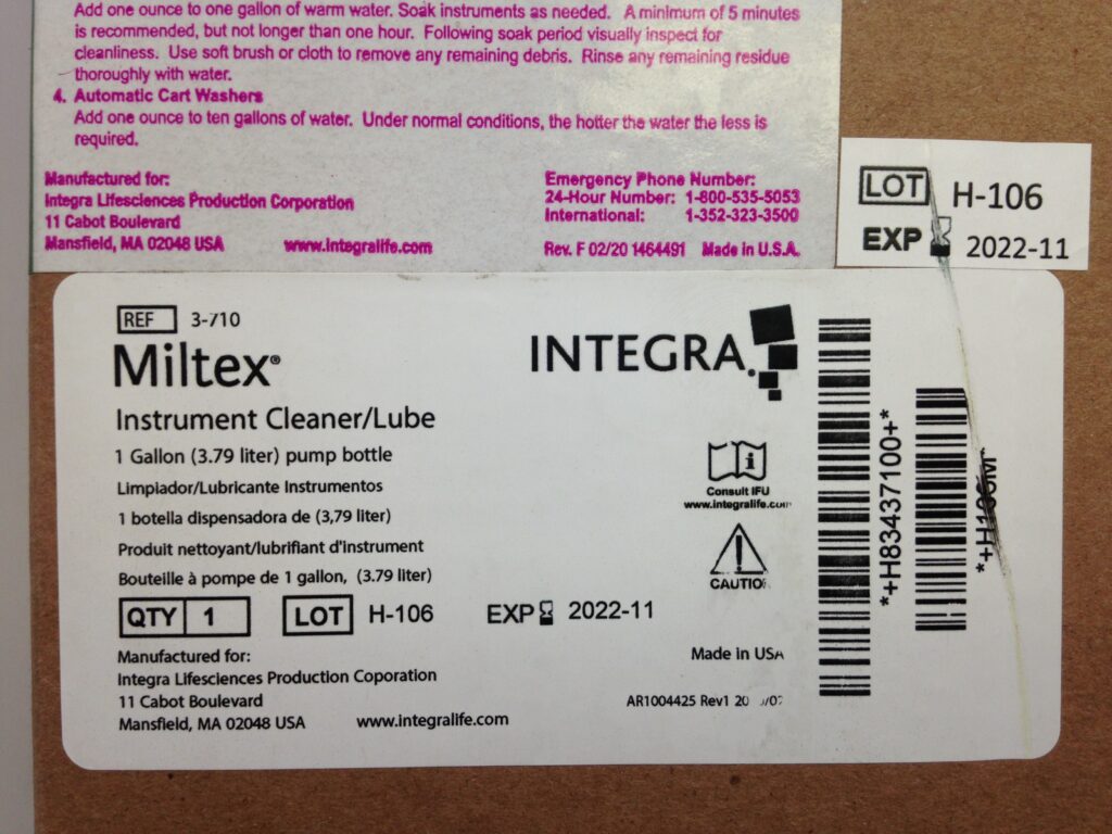 INTEGRA 3710 Miltex Instrument Cleaner And Lubricant, 1 Gallon GB