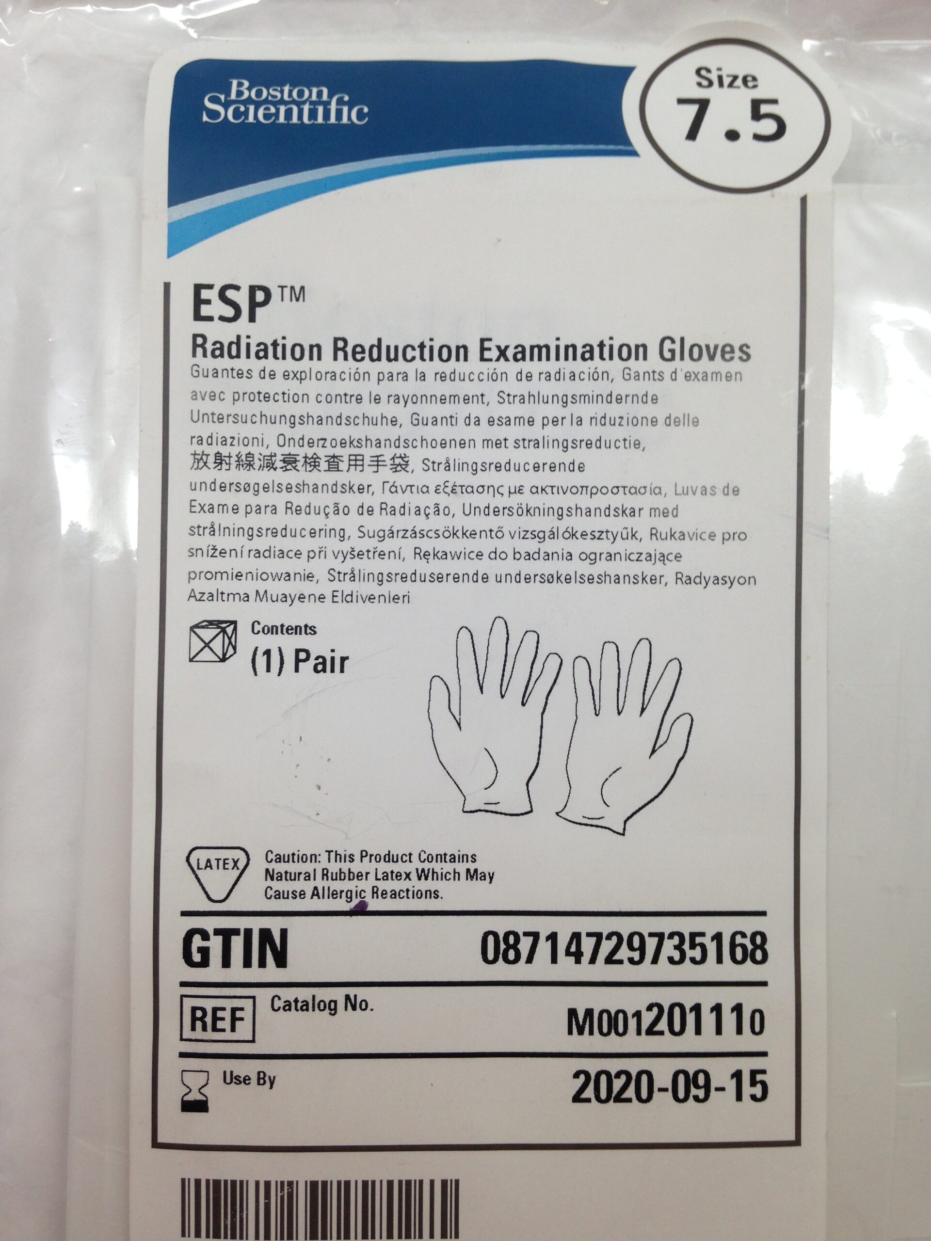BOSTON SCIENTIFIC 20111 ESP Radiation Reduction Examination Gloves