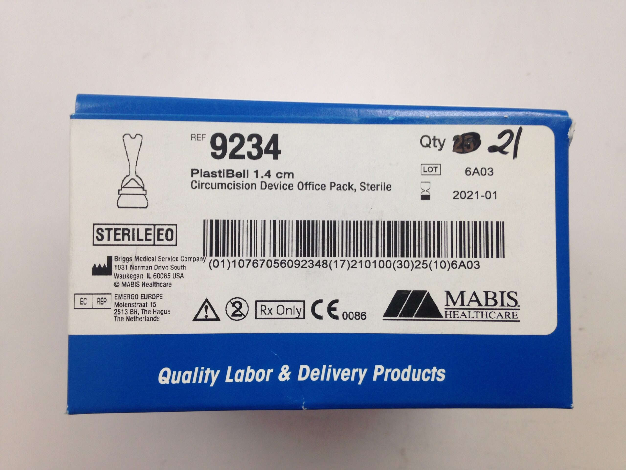 MABIS/BRIGGS MEDICAL 9234 PlastiBell Circumsion Device Office Pack, 1