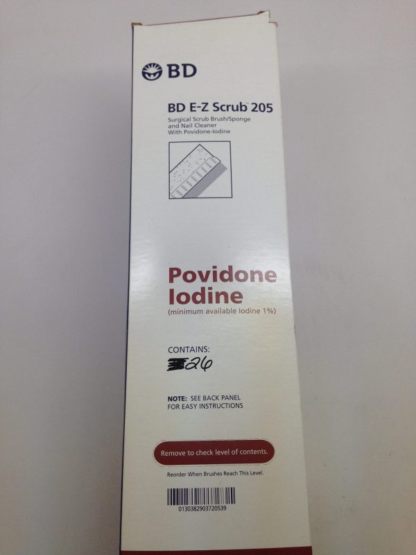 BD 372053 EZ Surgical Scrub Brush/Sponge And Nail Cleaner With PovidoneIodine (26/Box) (X) GB