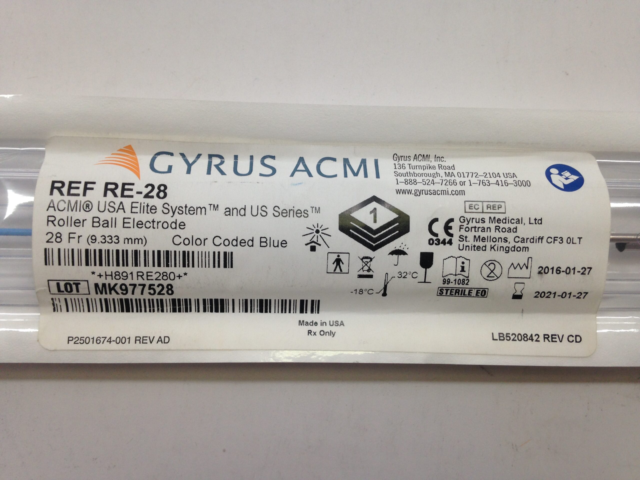 GYRUS ACMI RE28 Roller Ball Electrode, 28Fr (X) GB TECH USA
