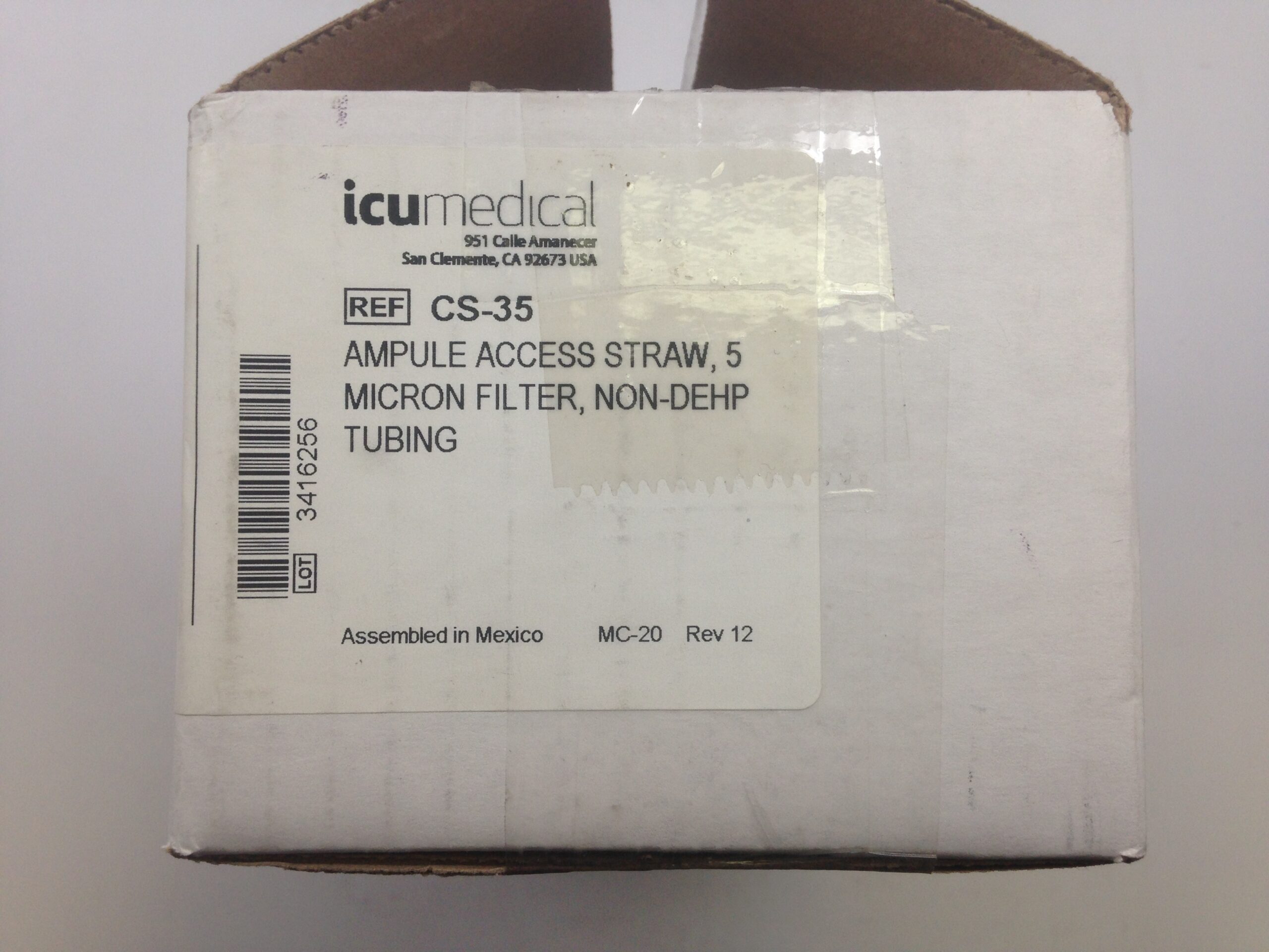 ICU MEDICAL CS35 Ampule Access Straw, 5 Micron Filter, NonDehp Tubing