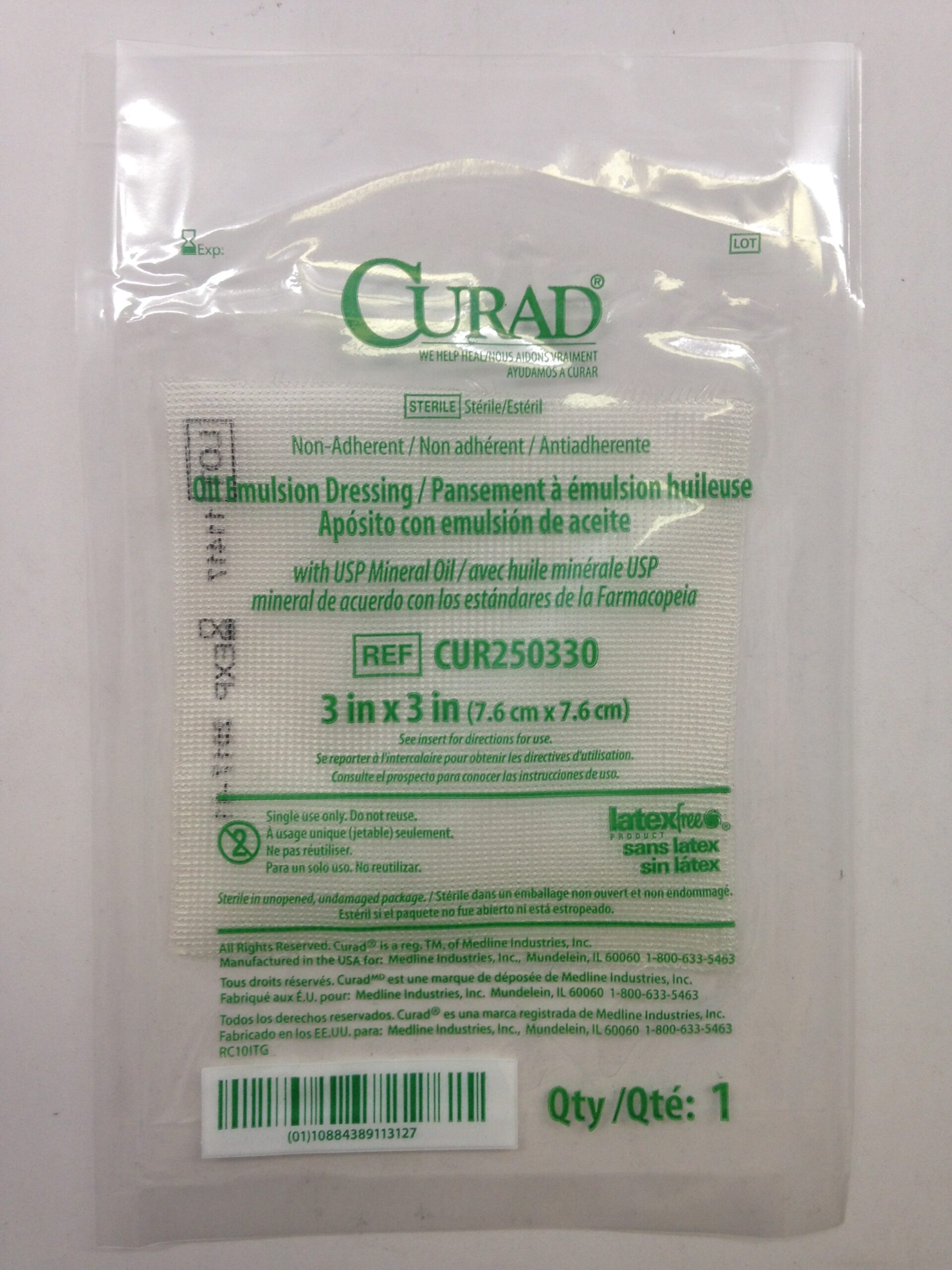CURAD CUR250330 Oil Emulsion Dressing, 3in x 3in (X) GB TECH USA