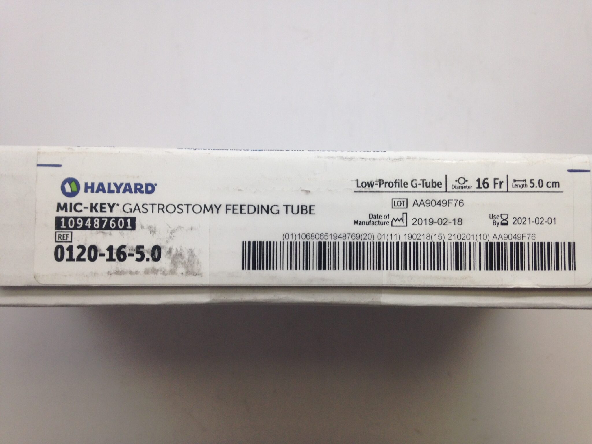 HALYARD 0120-16-5.0 Mic-Key Gastrostomy Feeding Tube, 16Fr x 5.0cm (X ...