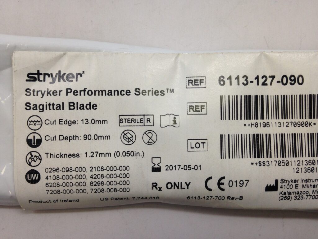 STRYKER 6113127090 Performance Sagittal Blade (X) GB TECH USA