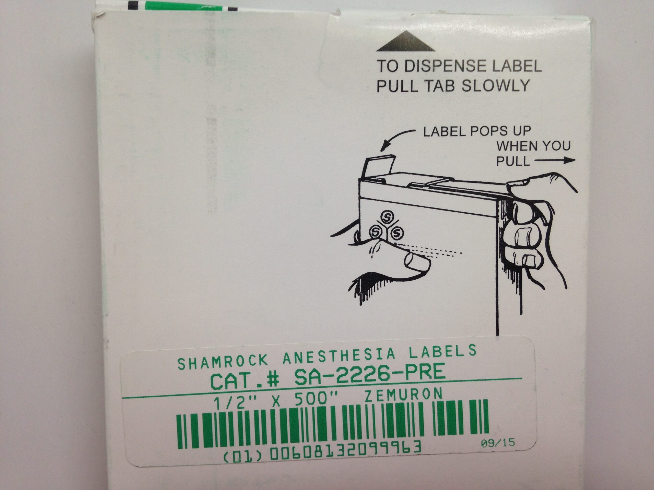 SHAMROCK SCIENTIFIC SA2226PRE Anesthesia Label Roll, Zemuron 10Mg/mL