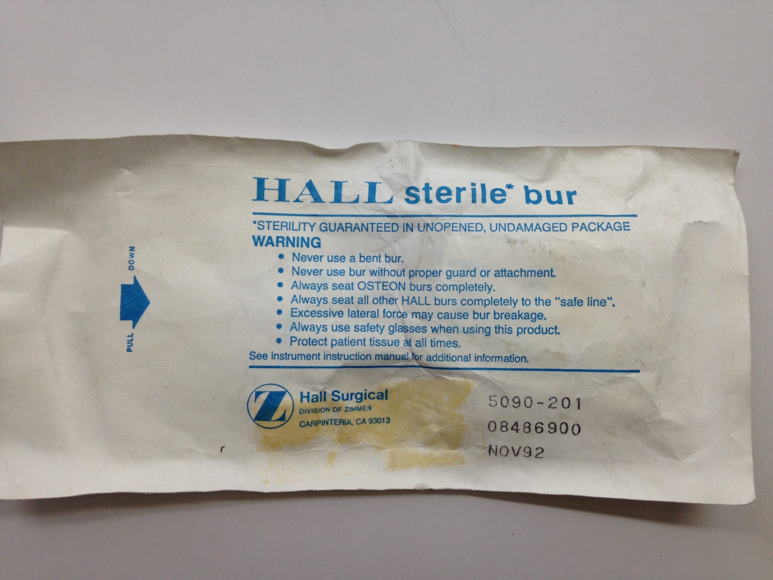 HALL SURGICAL 5090-201 Sterile Bur (X) - GB TECH USA