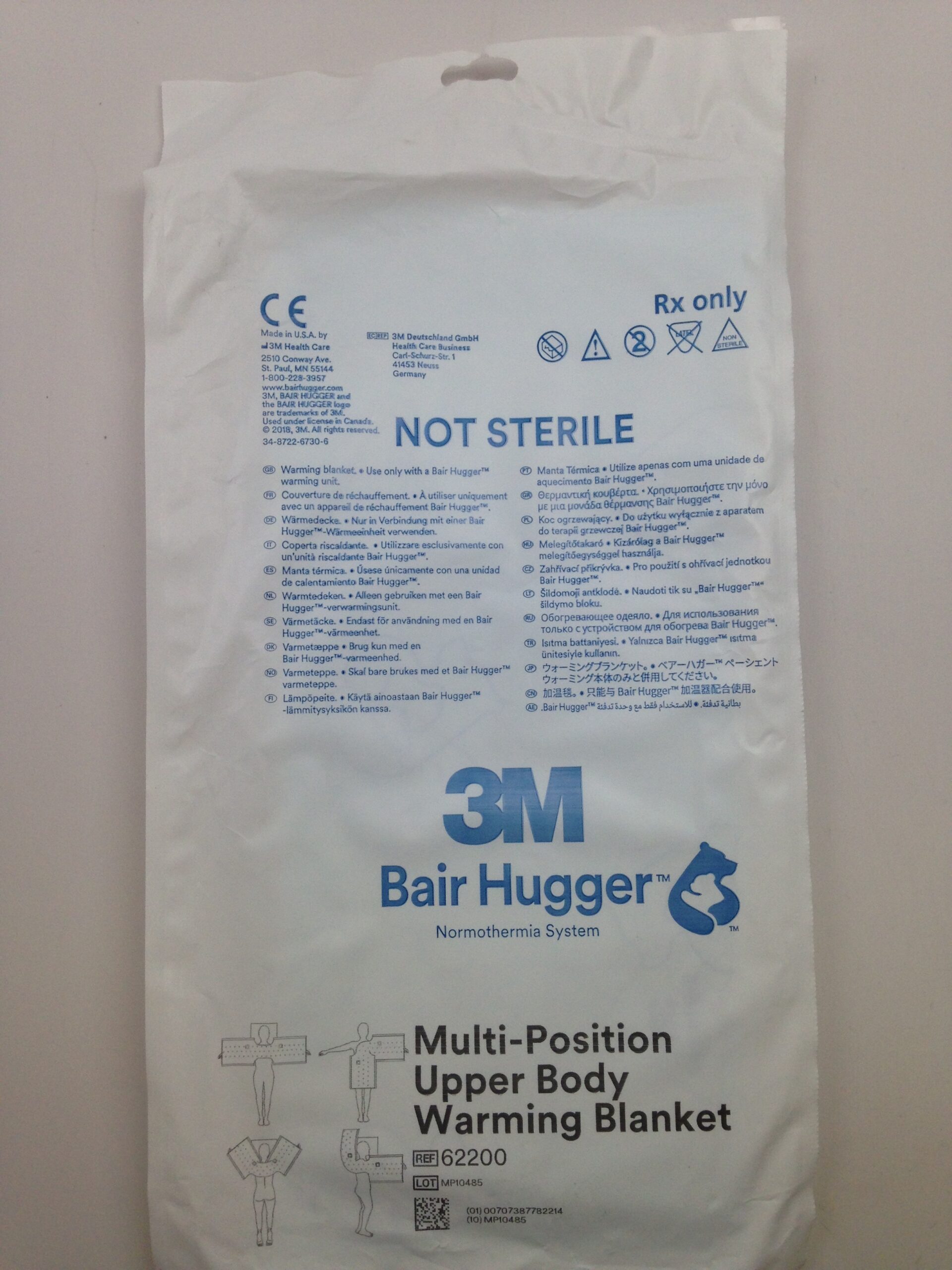 3M 62200 Bair Hugger, Normothermia System, Multi-Position Upper Body  Warming Blanket – GB TECH USA