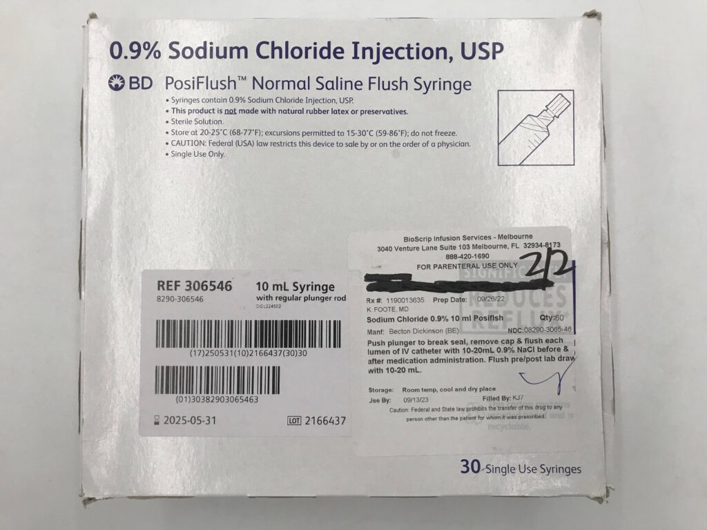 BD 306546 Sodium Chloride Injection 0.9%, USP, PosiFlush Normal Saline ...