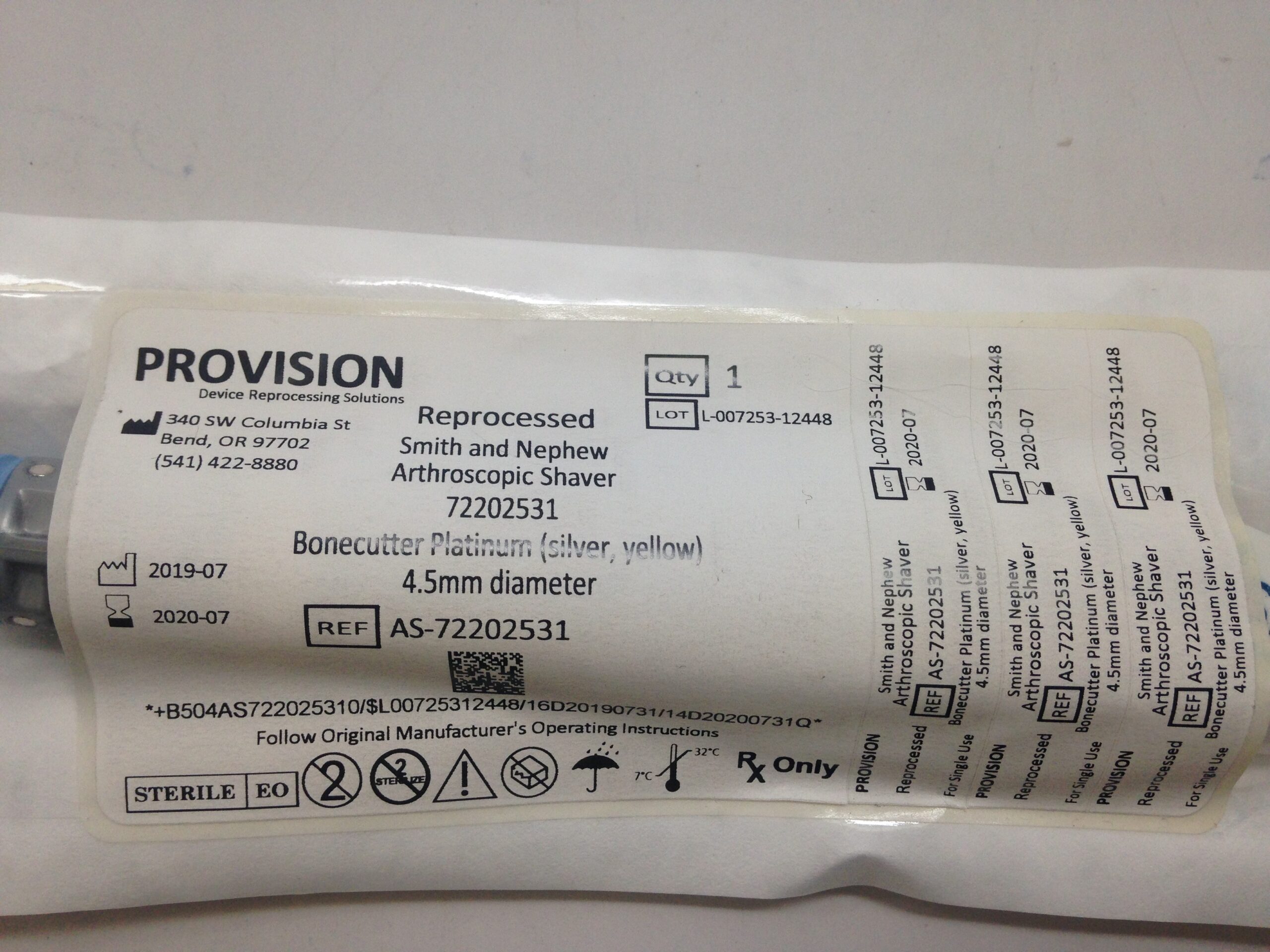 SMITH AND NEPHEW 72202531 Bonecutter Platinum (Silver,Yellow  