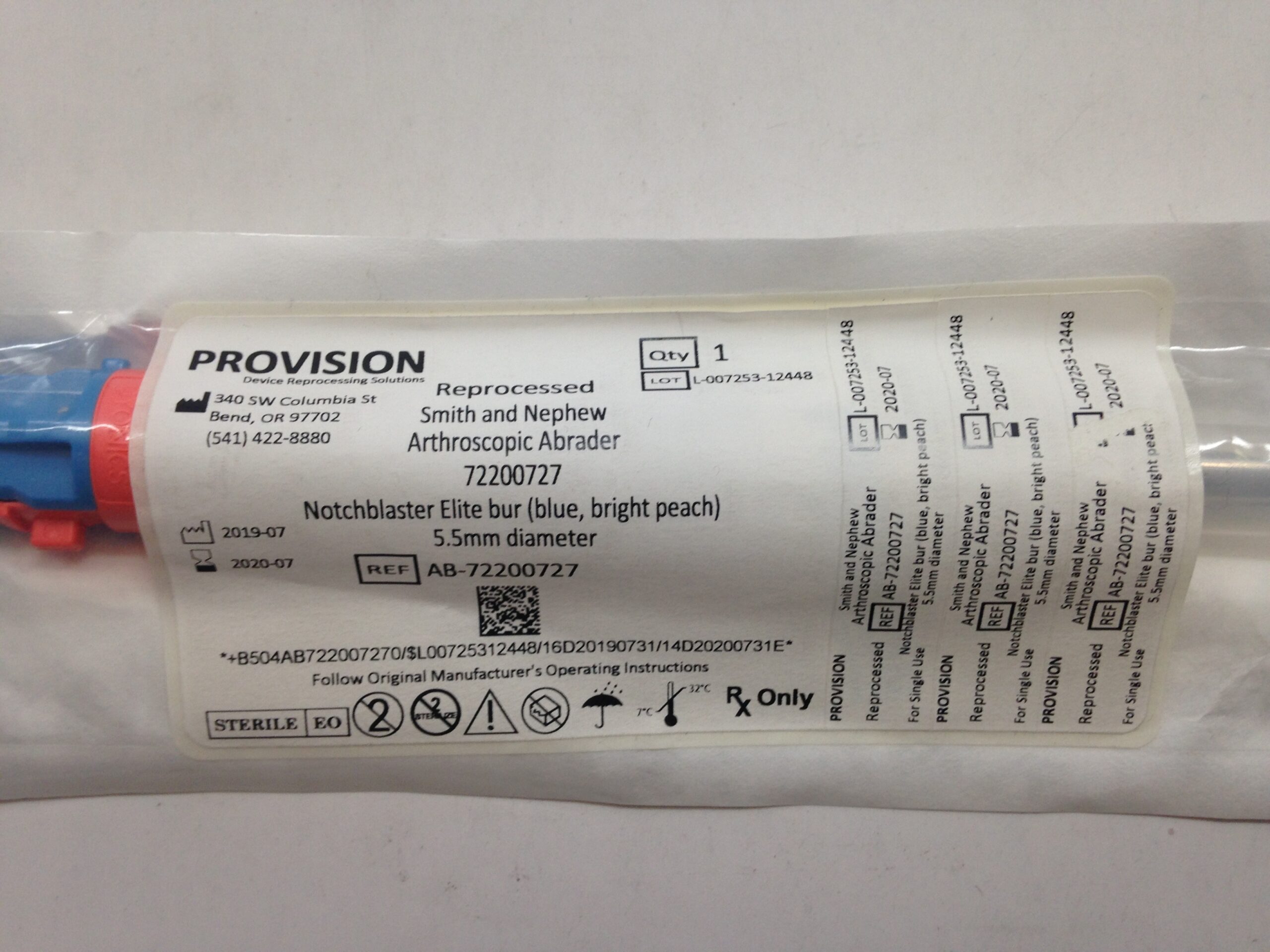 SMITH AND NEPHEW 72200727 Arthroscopic Abrader, NotchBlaster Elite 