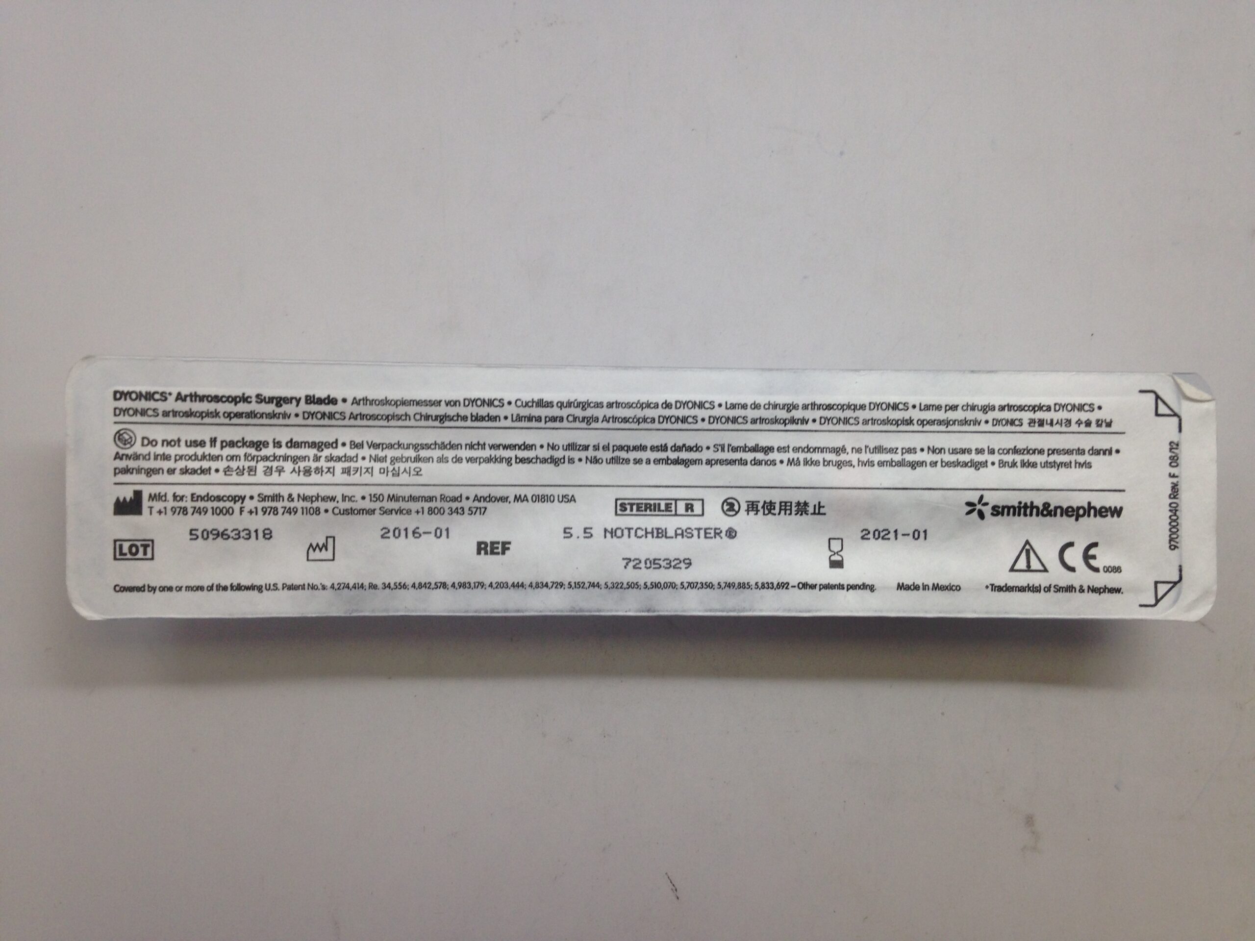 SMITH AND NEPHEW 7205329 DYONICS Arthroscopic Blade, 5.5  