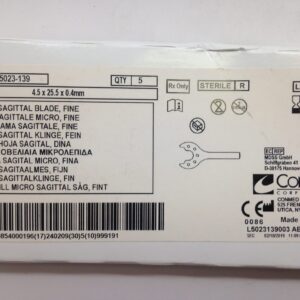 CONMED 5023-139 Micro Sagittal Blade, Fine, 4.5 x 25.5 x 0.4mm (5 