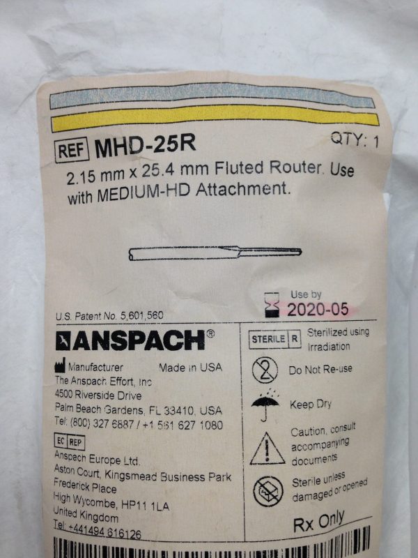 ANSPACH MHD-25R 2.5 mm x 25.4 mm Fluted Router (X) - GB TECH USA