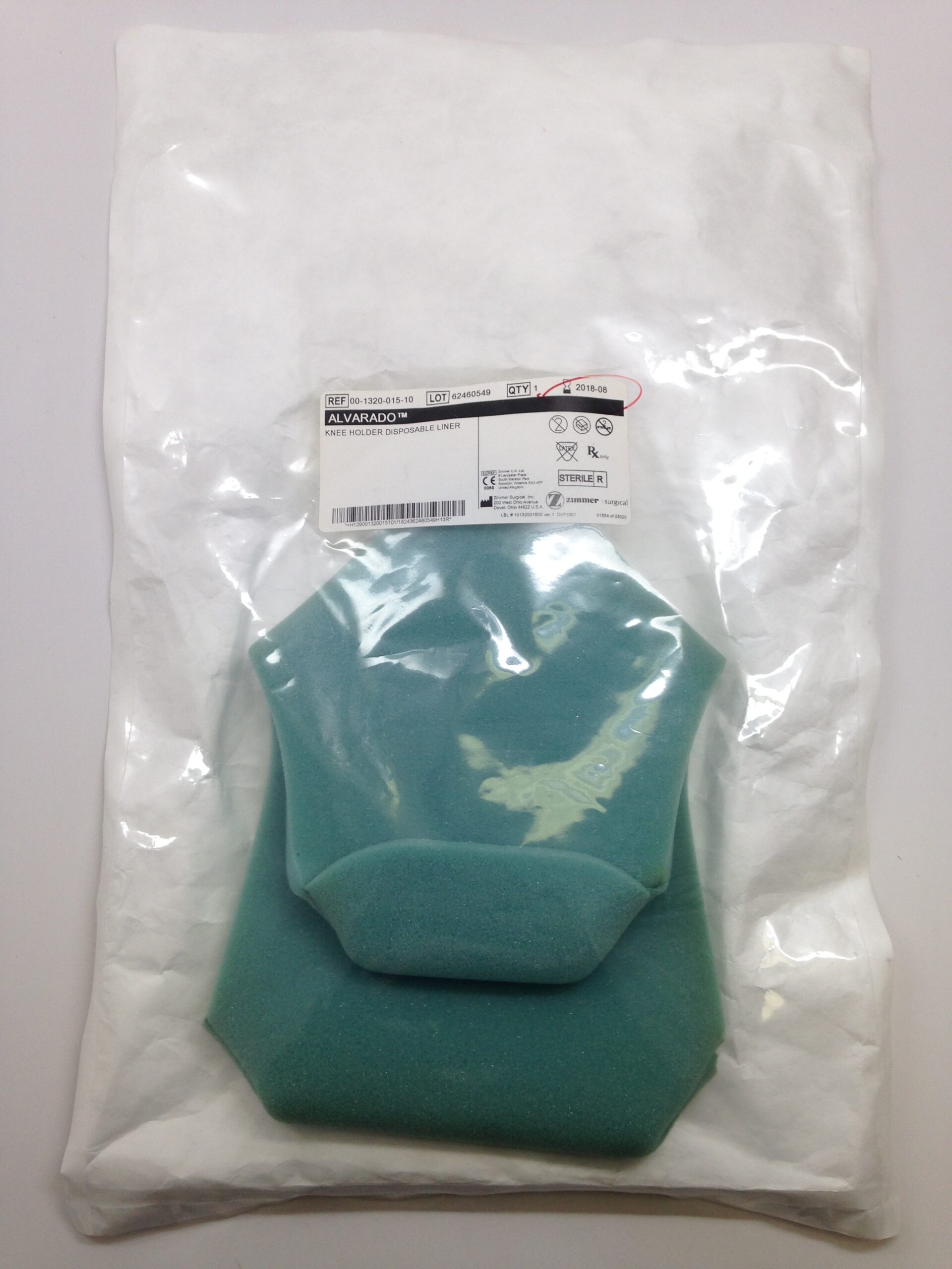 ZIMMER SURGICAL 00132001510 Alvarado Knee Holder Disposable Liner (X