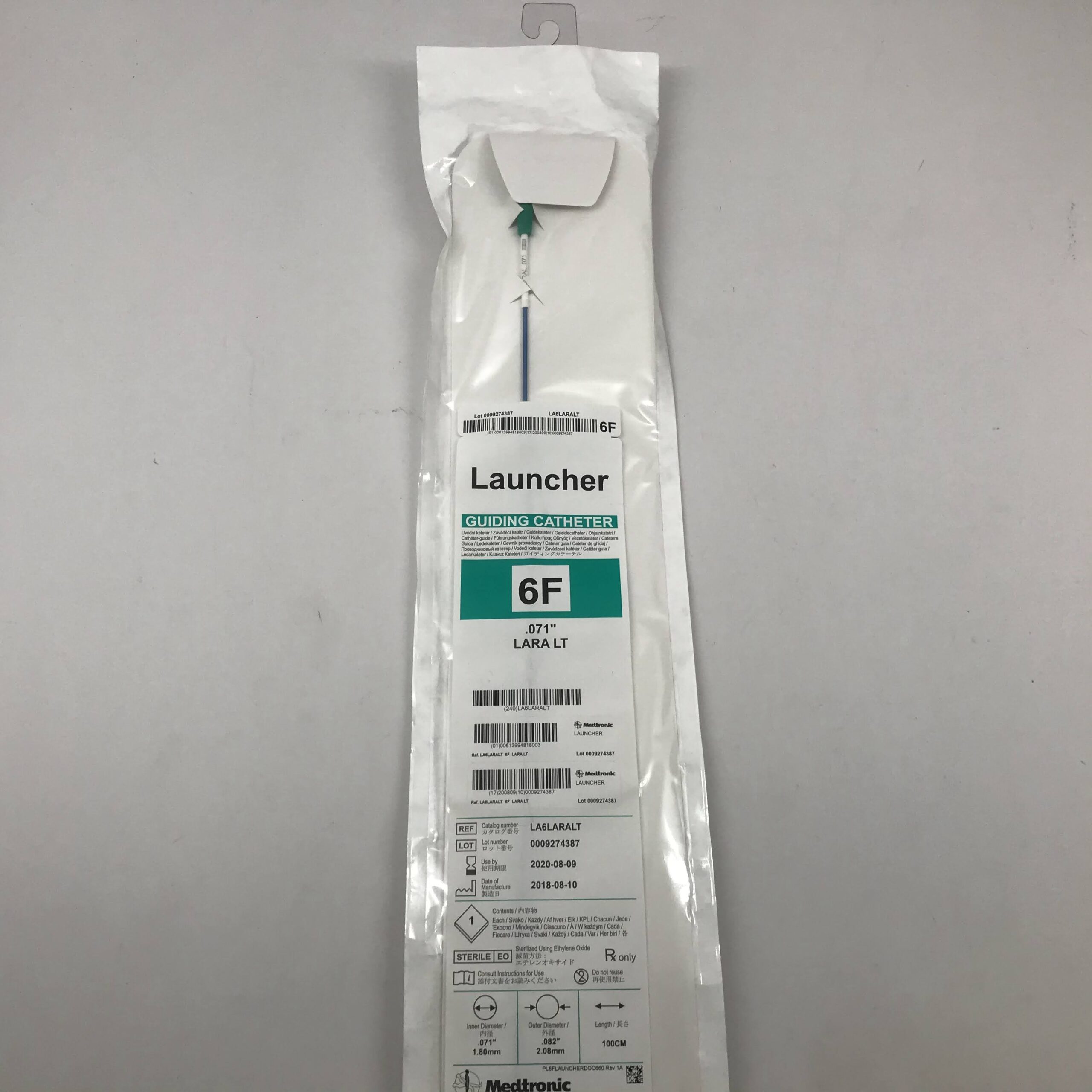 MEDTRONIC LA6LARALT Launcher Guiding Catheter LARA LT, 6F, .071″, .082