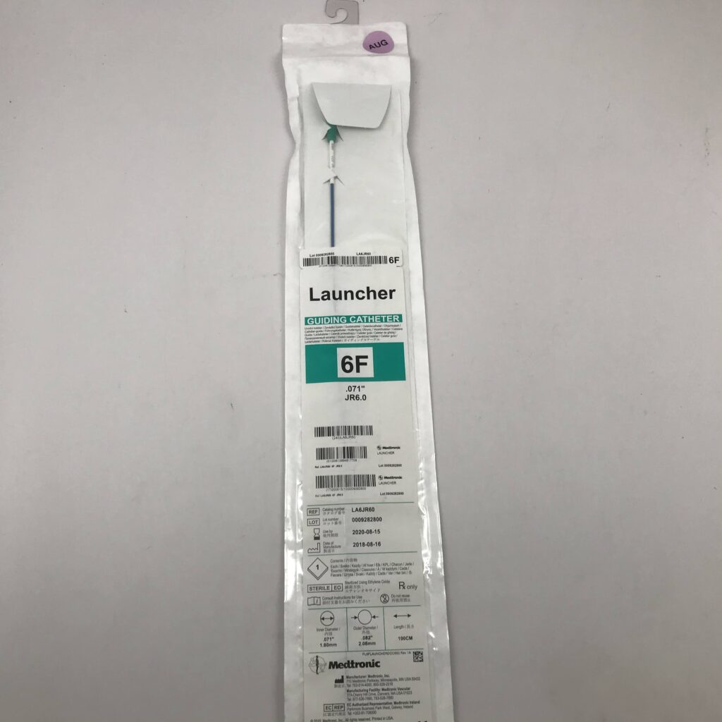 MEDTRONIC LA6JR60 Launcher Guiding Catheter, JR6.0 6F, .071″, .082