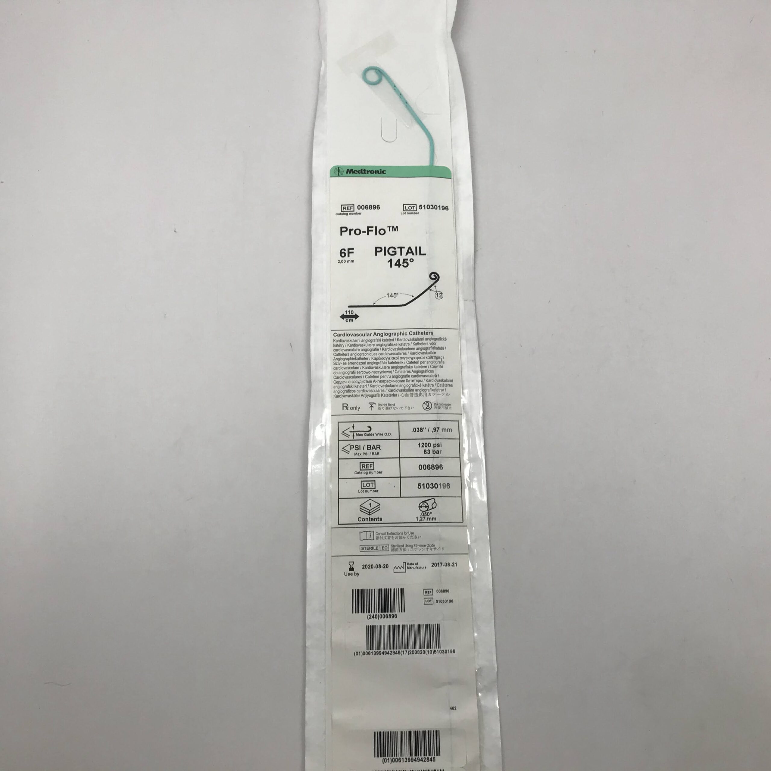 MEDTRONIC 006896 ProFlo Pigtail 145 Degree Cardiovascular Angiographic