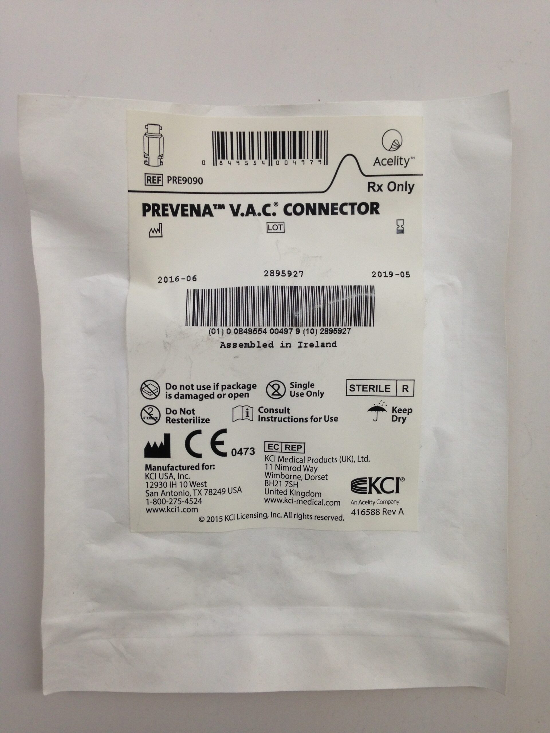 KCI PRE9090 Prevena V.A.C. Connector (X) GB TECH USA