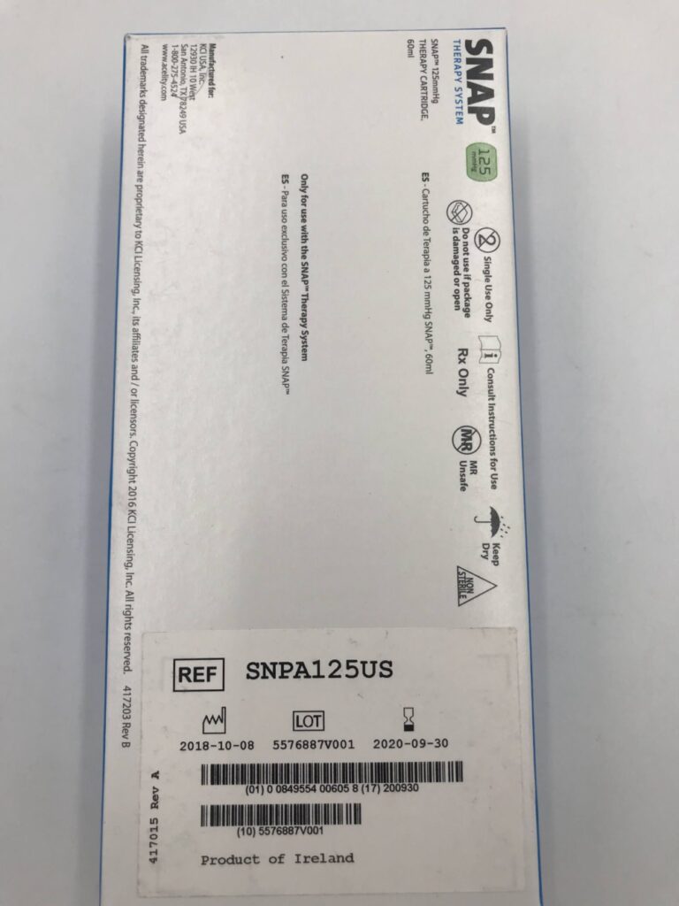 KCI SNPA125US SNAP Therapy System, 125mmHg Therapy Cartridge, 60mL (X
