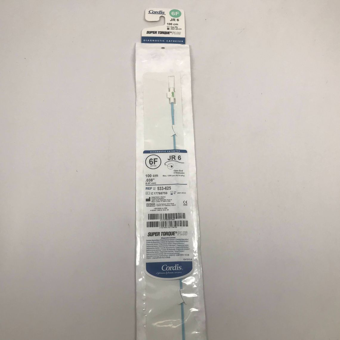 CORDIS 67000500 Vista Britetip Guiding Catheter JL 4 SH , 6F, 100cm