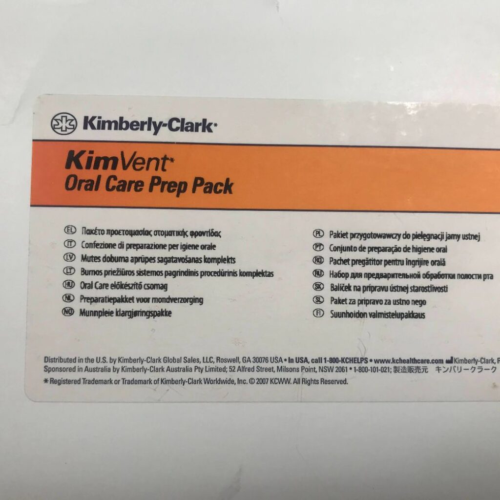 KIMBERLYCLARK 99789 KimVent Oral Care Prep Pack (Box Of 10) (X) GB