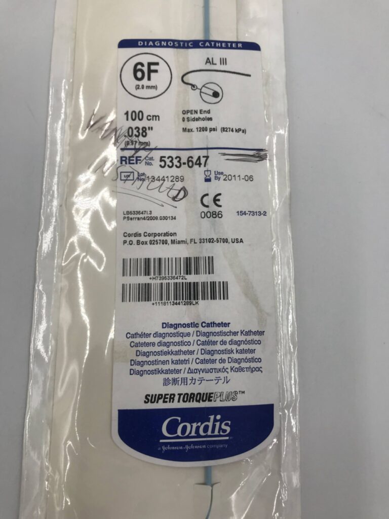 CORDIS 533647 Super Torque Plus Diagnostic Catheter AL III 6F (X) GB