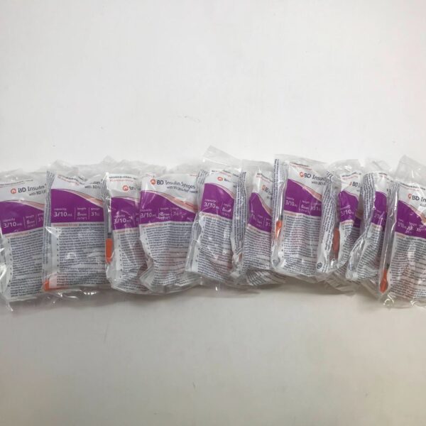 BD 08290328438 Insulin Syringes With BD UltraFine Needle, 3/10mL