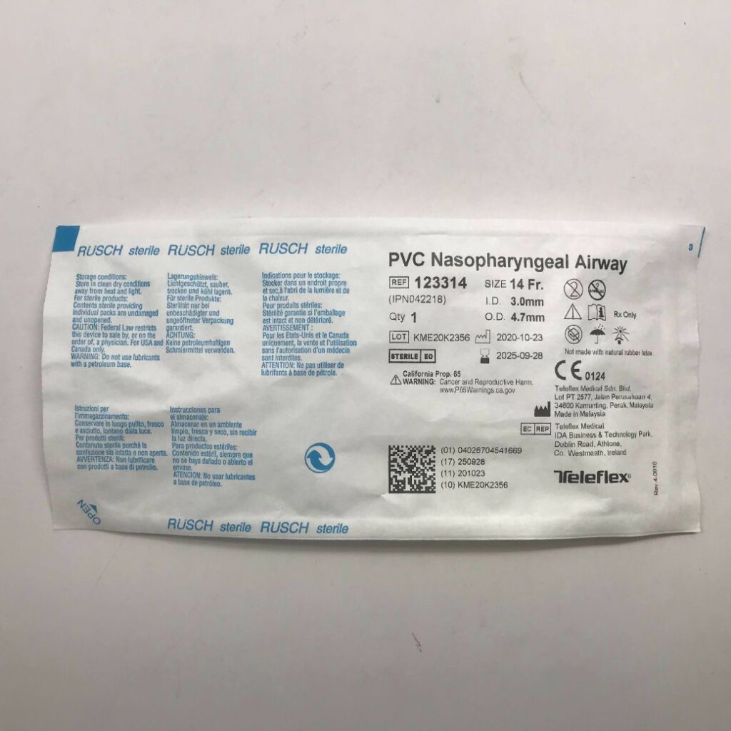 TELFLEX 123314 Rusch PVC Nasopharyngeal Airway, 14Fr, 3.0mm I.D., 4.7mm ...
