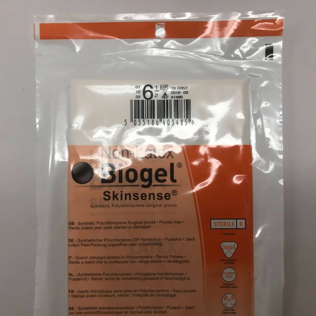 MÖLNLYCKE 31465 NonLatex Biogel Skinsense Synthetic Polychloroprene