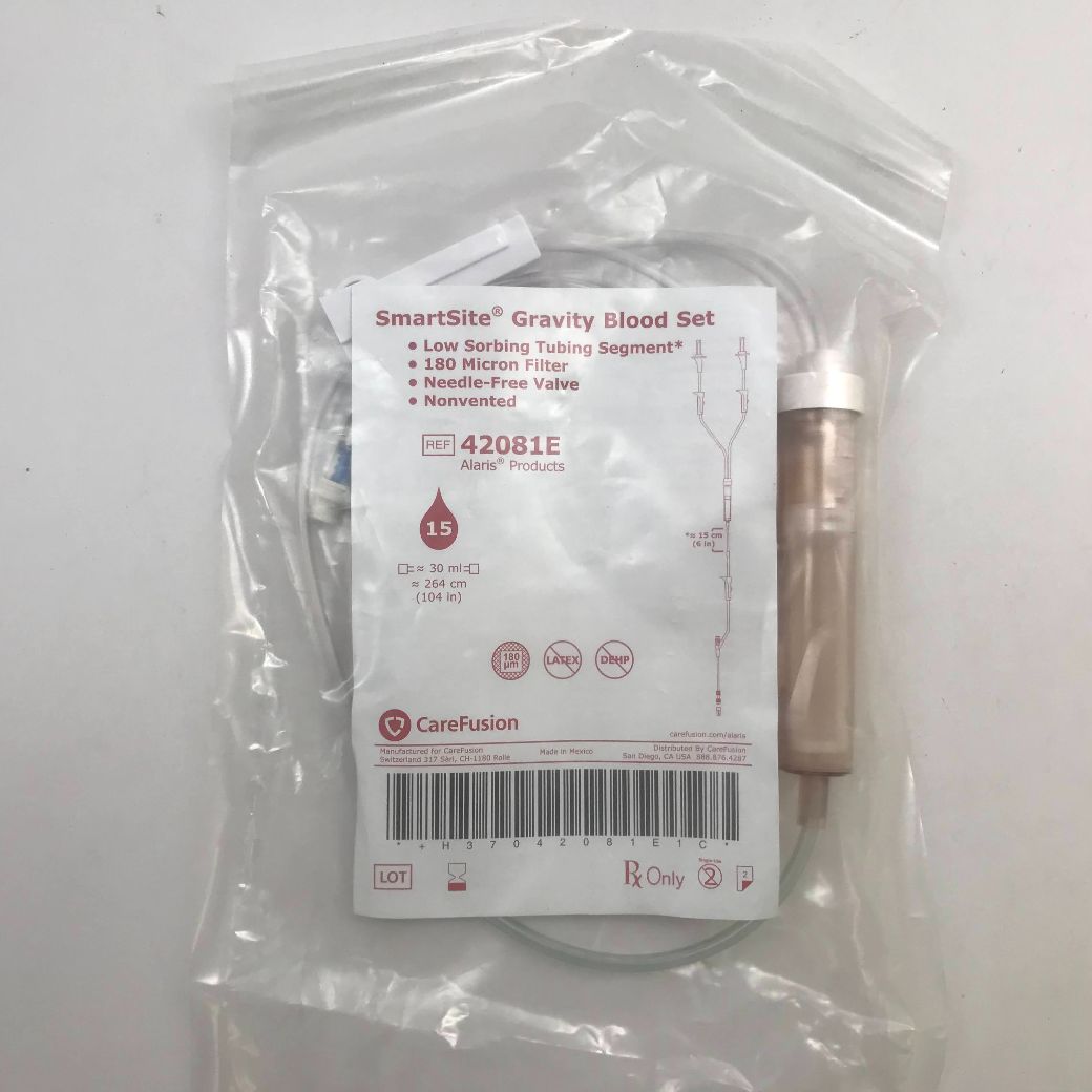 CAREFUSION 42081E SmartSite Gravity Blood Set Low Sorbing Tubing