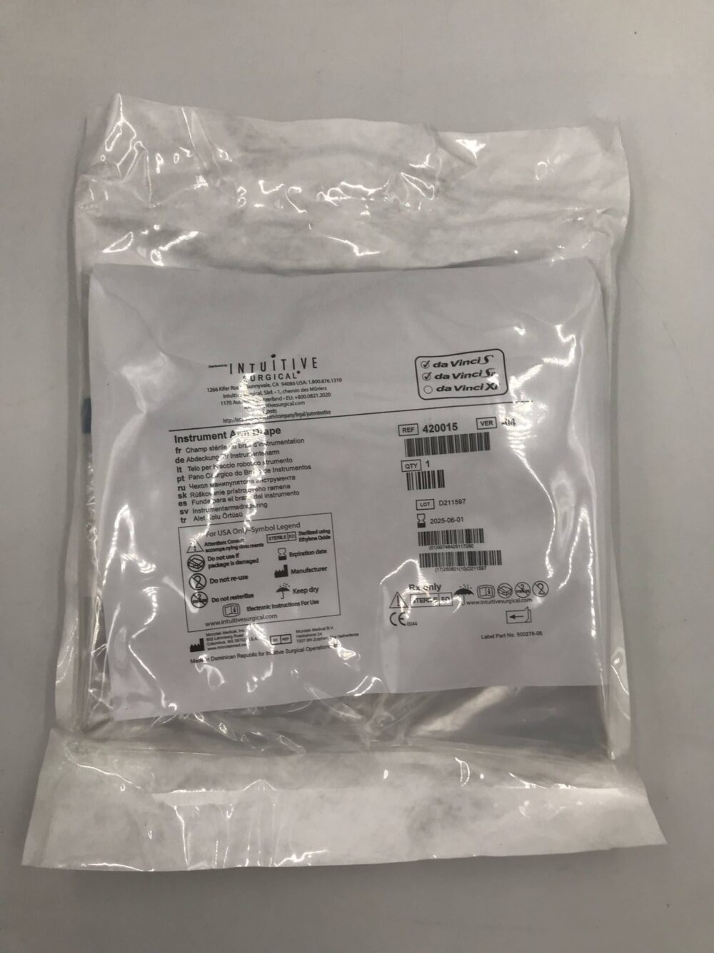 MICROTEK MEDICAL 420015 Intuitive Surgical Instrument Arm Drape GB