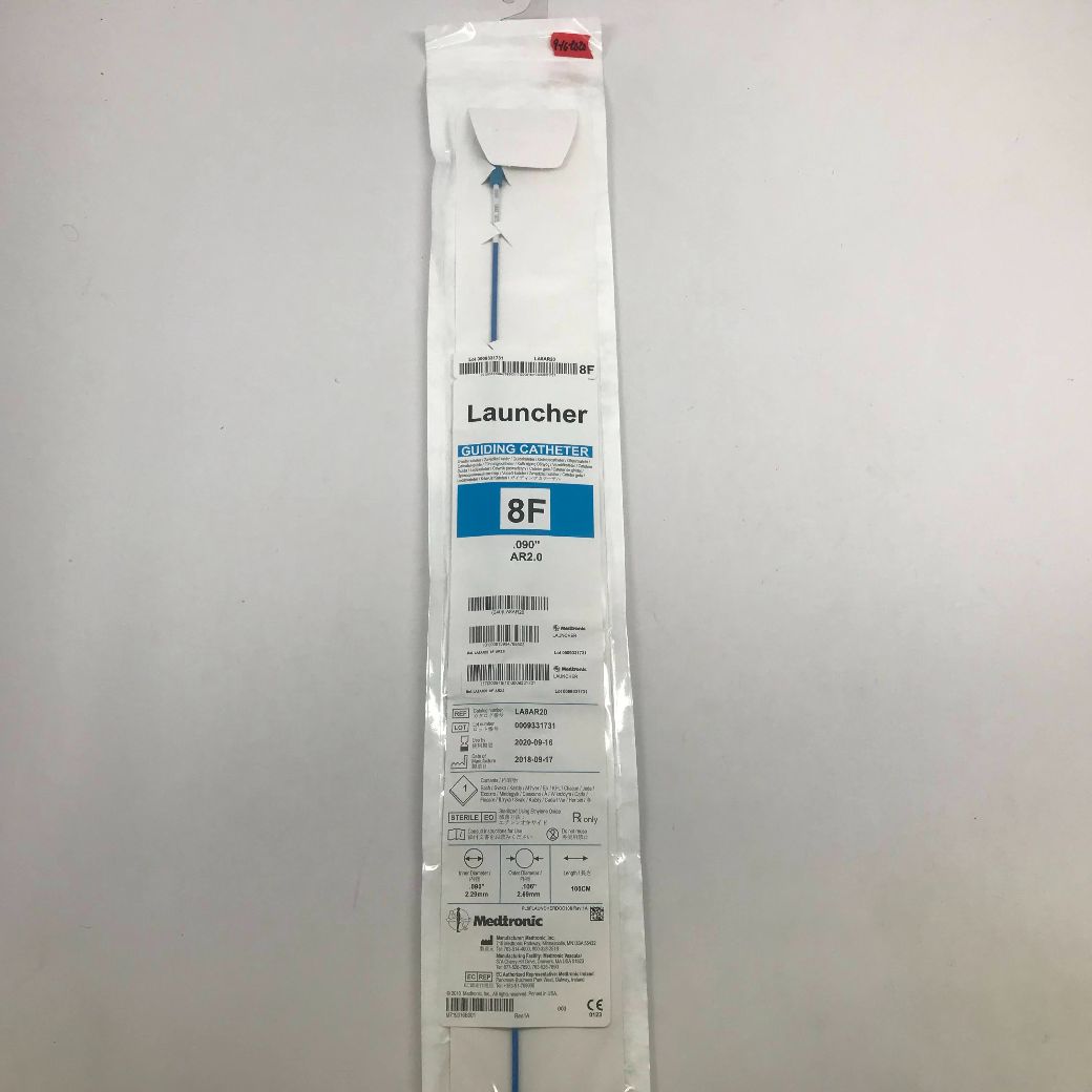 MEDTRONIC LA8AR20 Launcher Guiding Catheter, 8F, .090″, AR2.0, 100cm (X