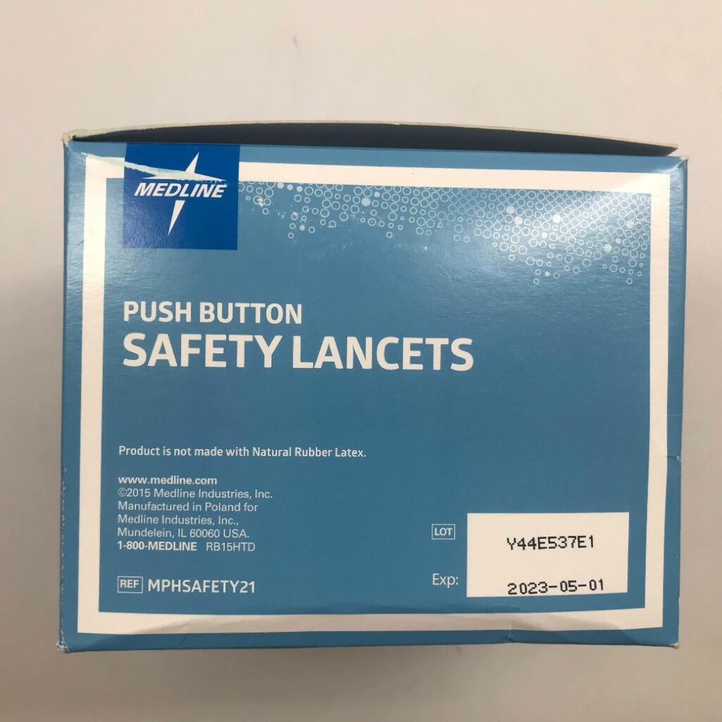 MEDLINE MPHSAFETY21 Push Button Safety Lancets For Capillary Blood