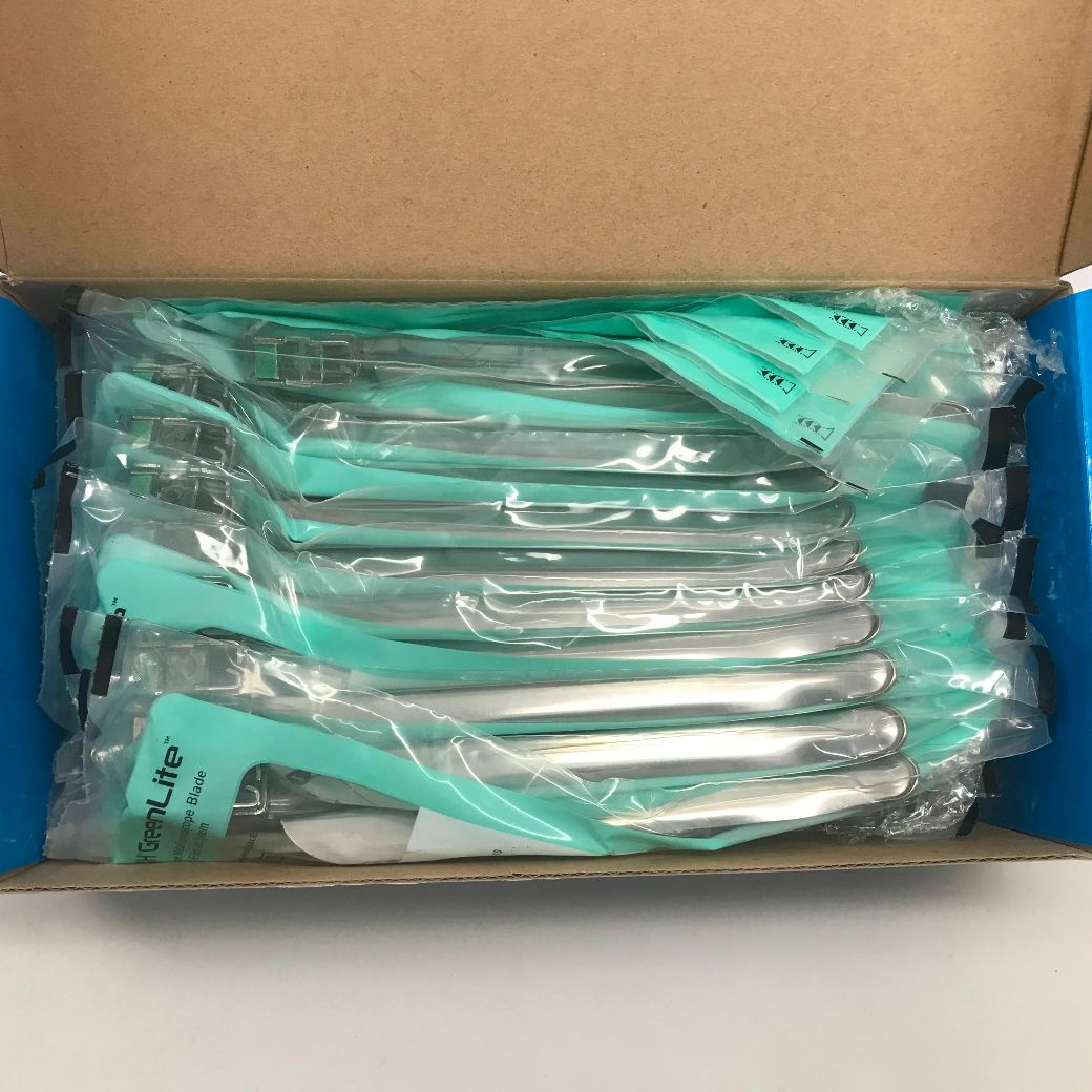 TELEFLEX 004550003 Rusch GreenLite Single Use Metal Laryngoscope Blade For Fiber Optic System