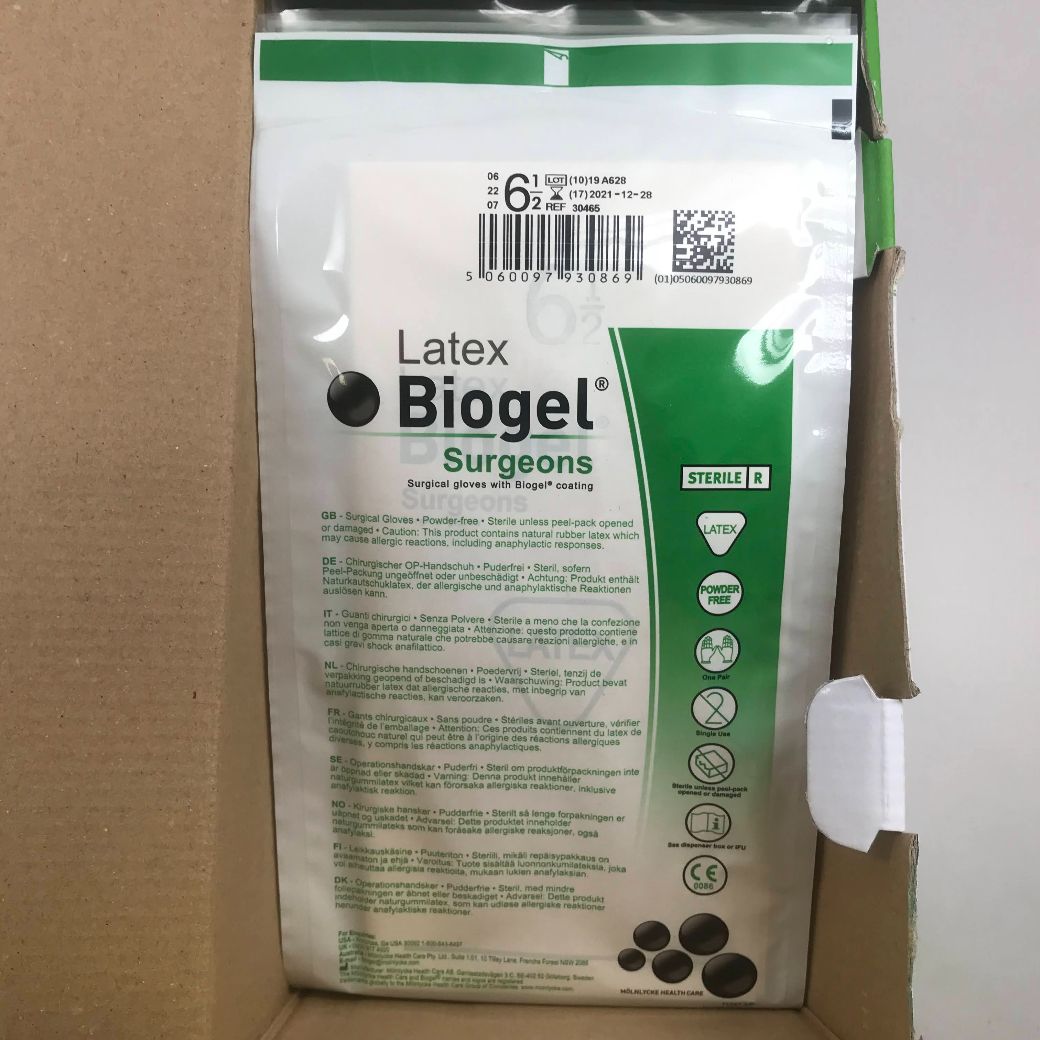MOLNLYCKE 30465-01 Latex Biogel Surgeons Surgical Gloves With 