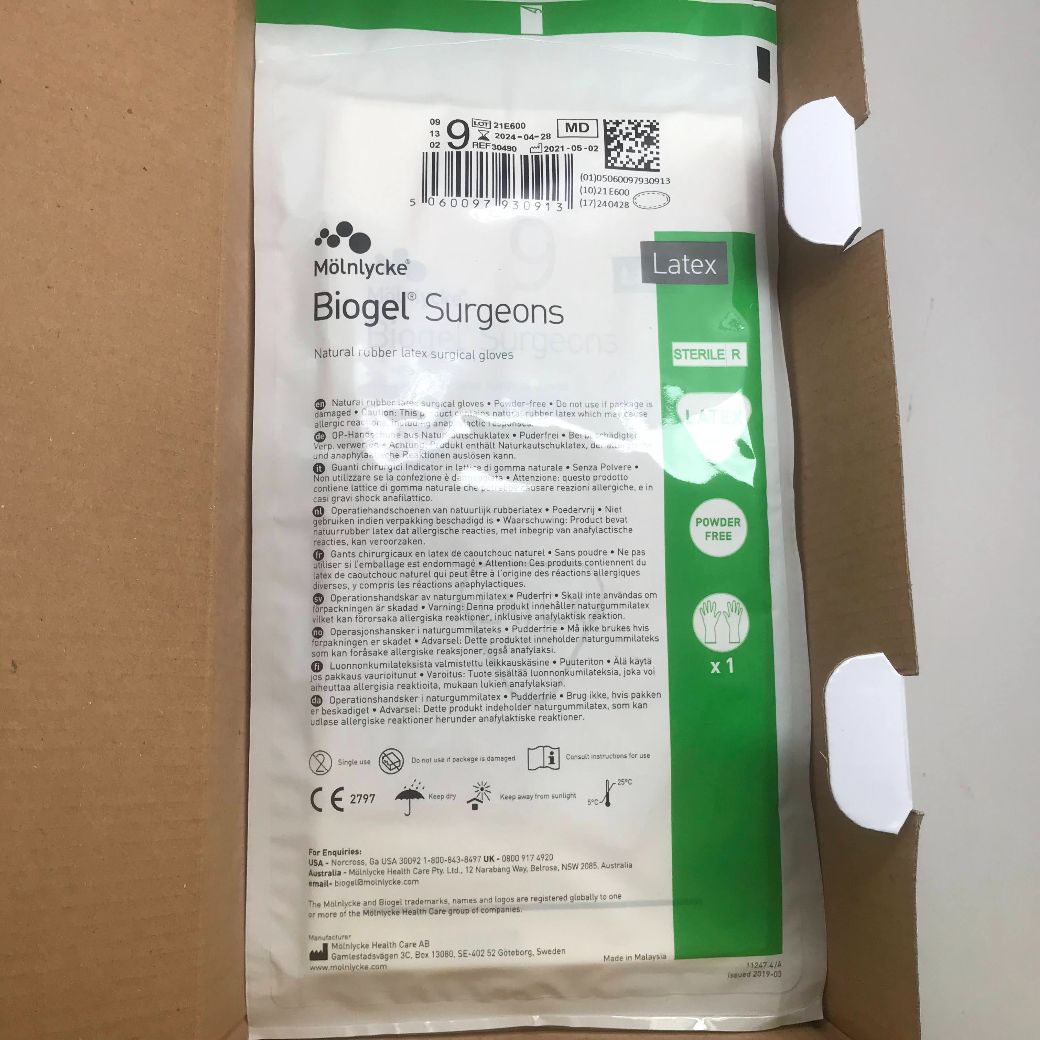 MOLNLYCKE 30490 Biogel Surgeons Natural Rubber Latex Surgical 